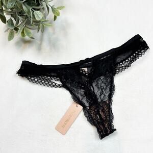 Palindrome Fluer Black Caviar Thong Size Small
